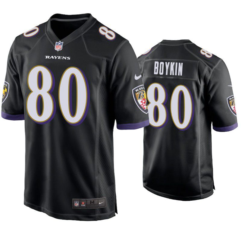 Men Baltimore Ravens 80 Miles Boykin Nike Black Team Game NFL Jersey
